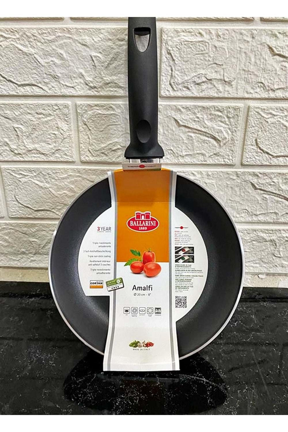 BALLARINI Amalfi Teflon Kaplama 20 cm Izgara Tava Şampanya Köpüğü