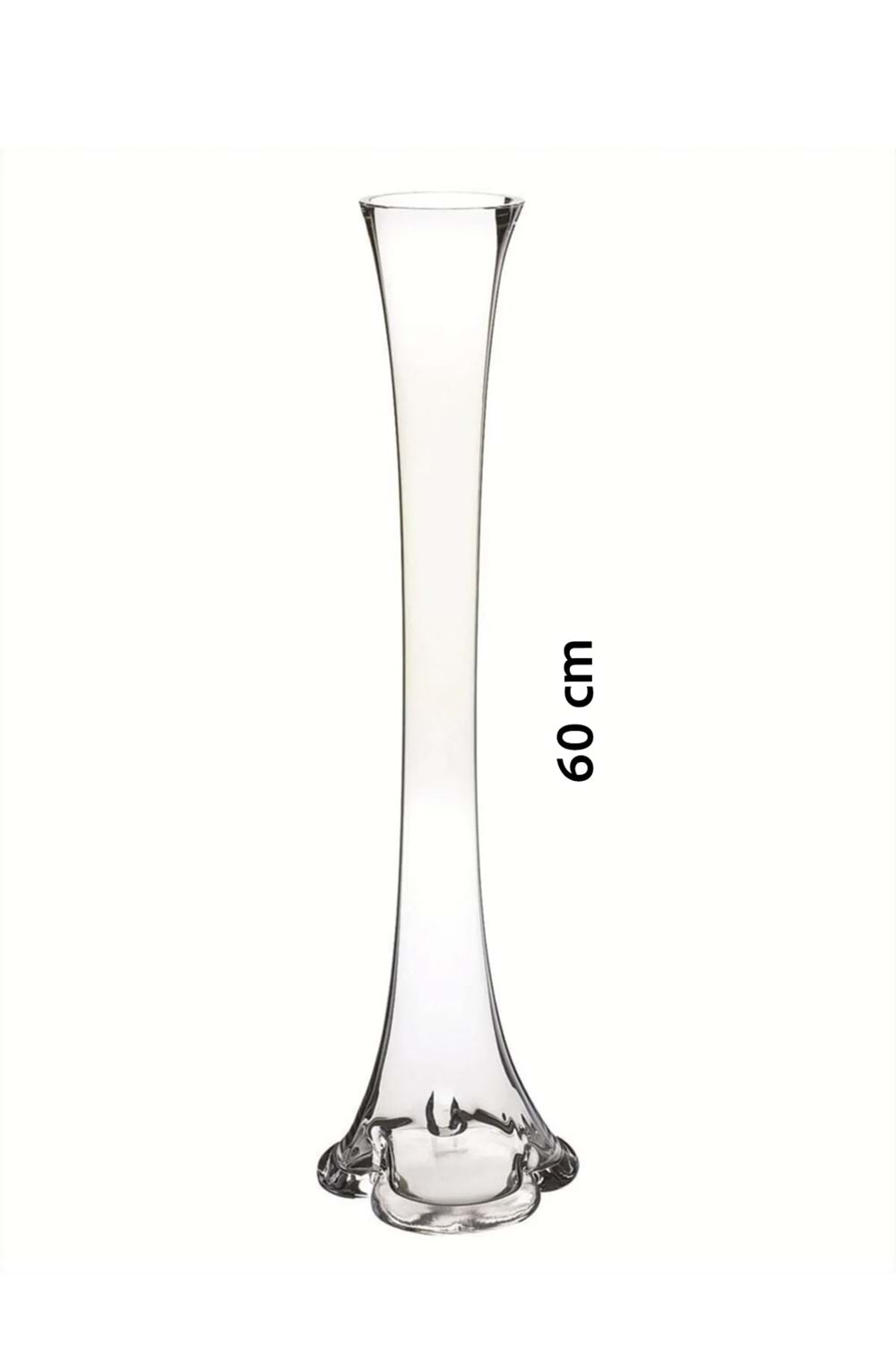 Fil Ayağı Cam Vazo Şeffaf 60 cm