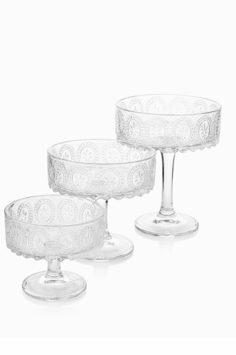 3 Boy El Yapımı Ayaklı Sunum Kasesi - Meyvelik, Çerezlik ve Salata Kasesi Cam Sunumluk