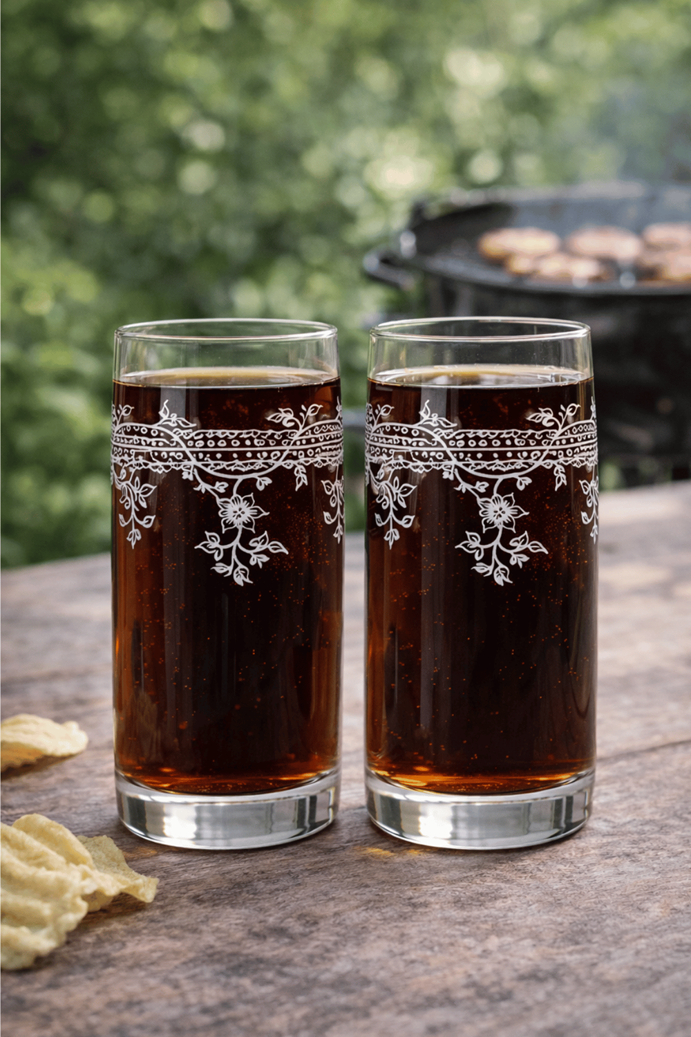 Florale Model Desenli Zarif Su & Meşrubat Bardağı 2’li Set