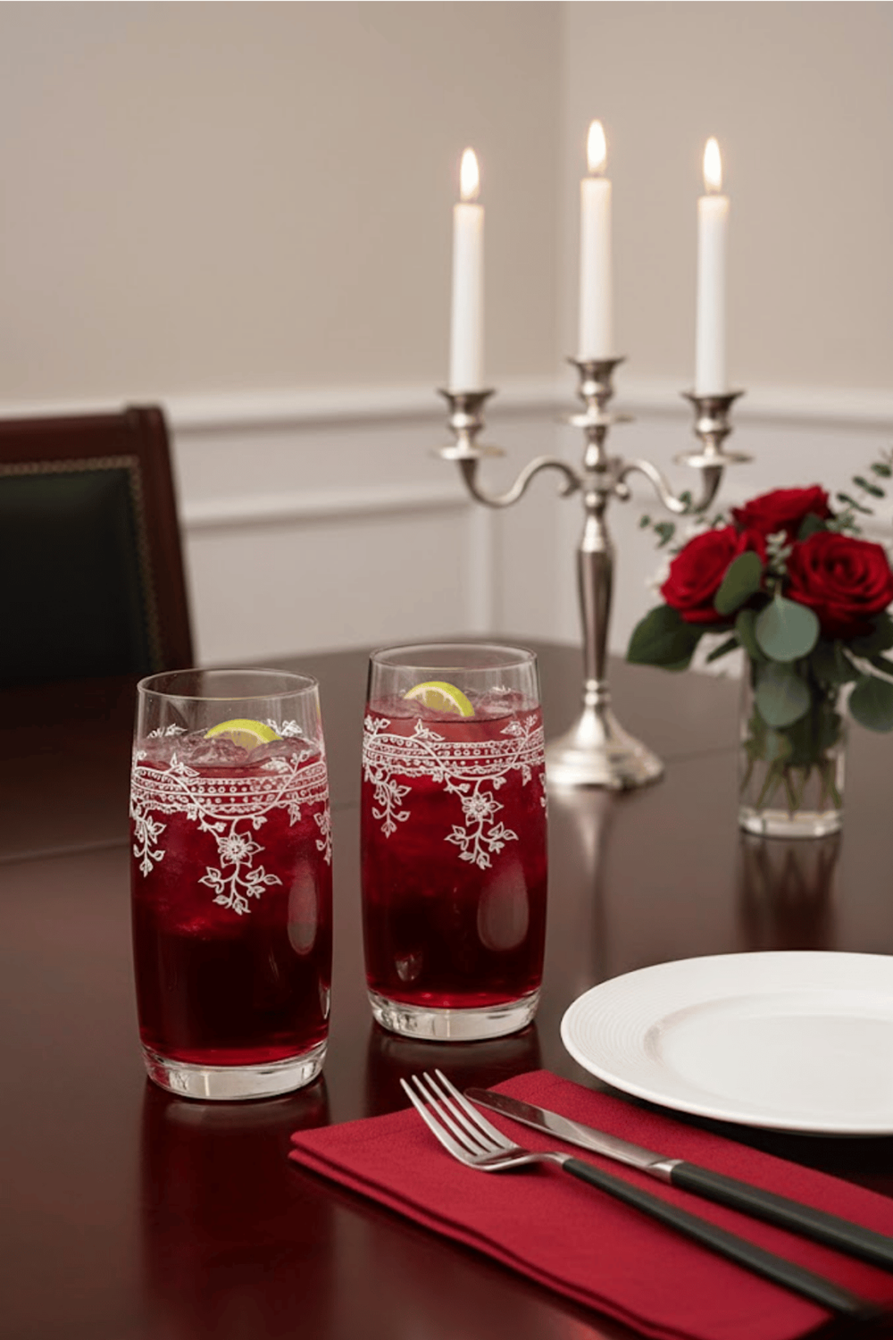 Florale Model Desenli Zarif Su & Meşrubat Bardağı 2’li Set