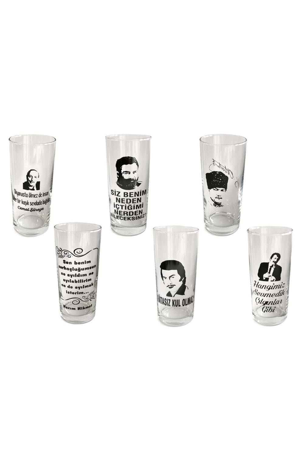İz Bırakanlar Rakı Bardağı Seti 6 Adet Cam Karışık Rakı Bardakları