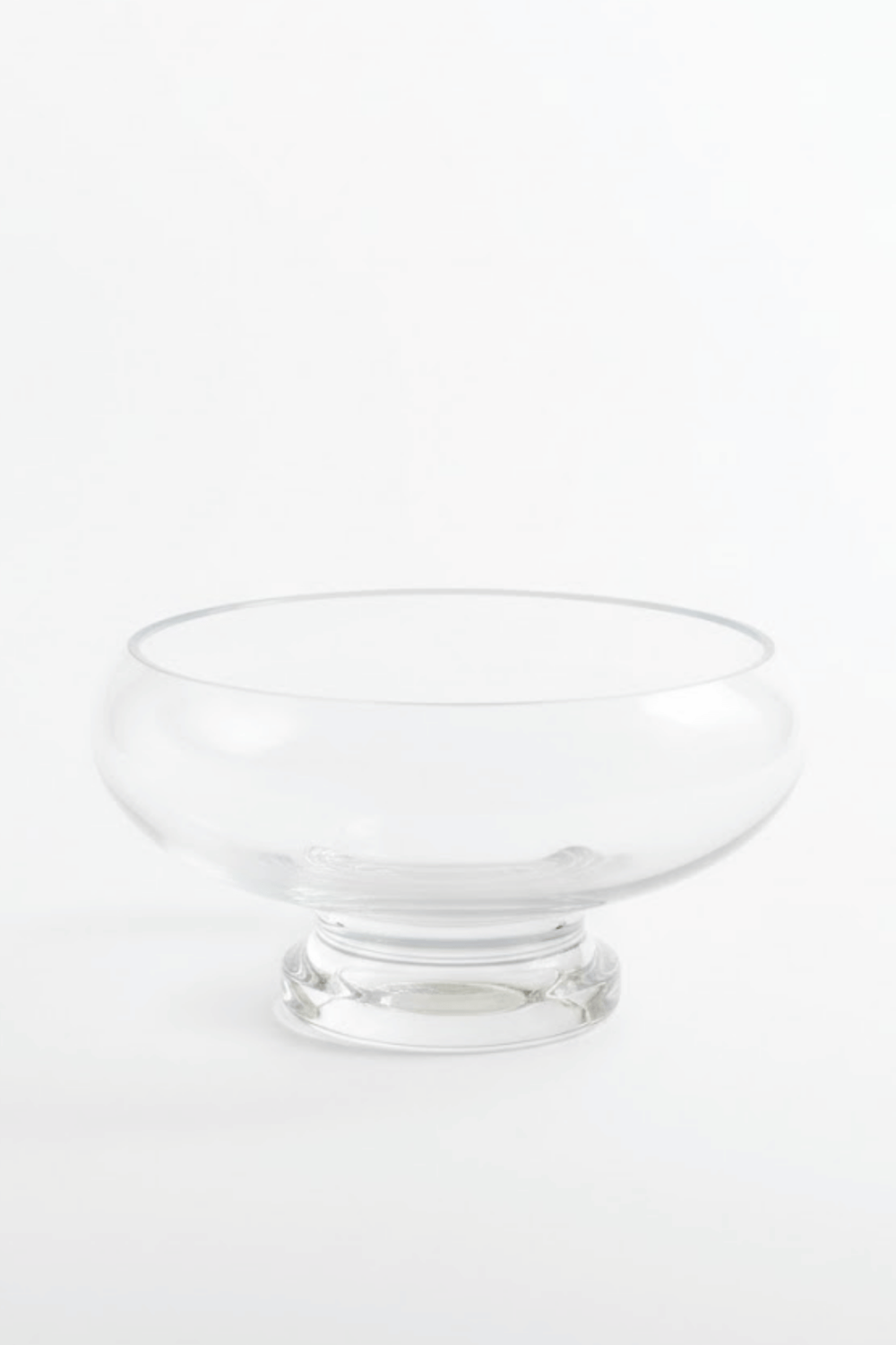 El Yapımı Sade Cam Ayaklı Sunum Kasesi - Salata Kasesi Sunumluk 14x24 cm