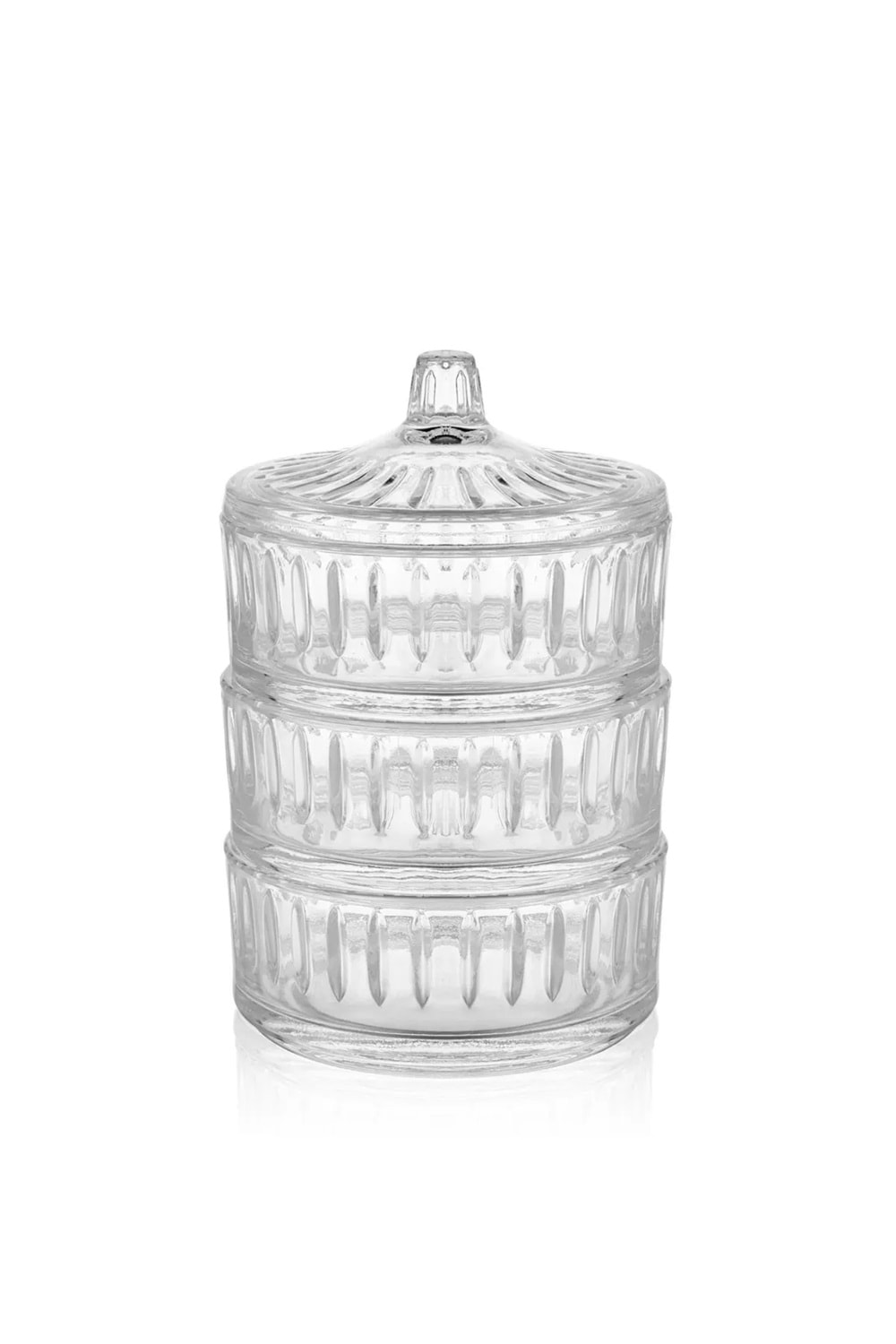 Cam Pupa Kapaklı 3 Lü Şekerlik Kurabiyelik 14X21 Cm