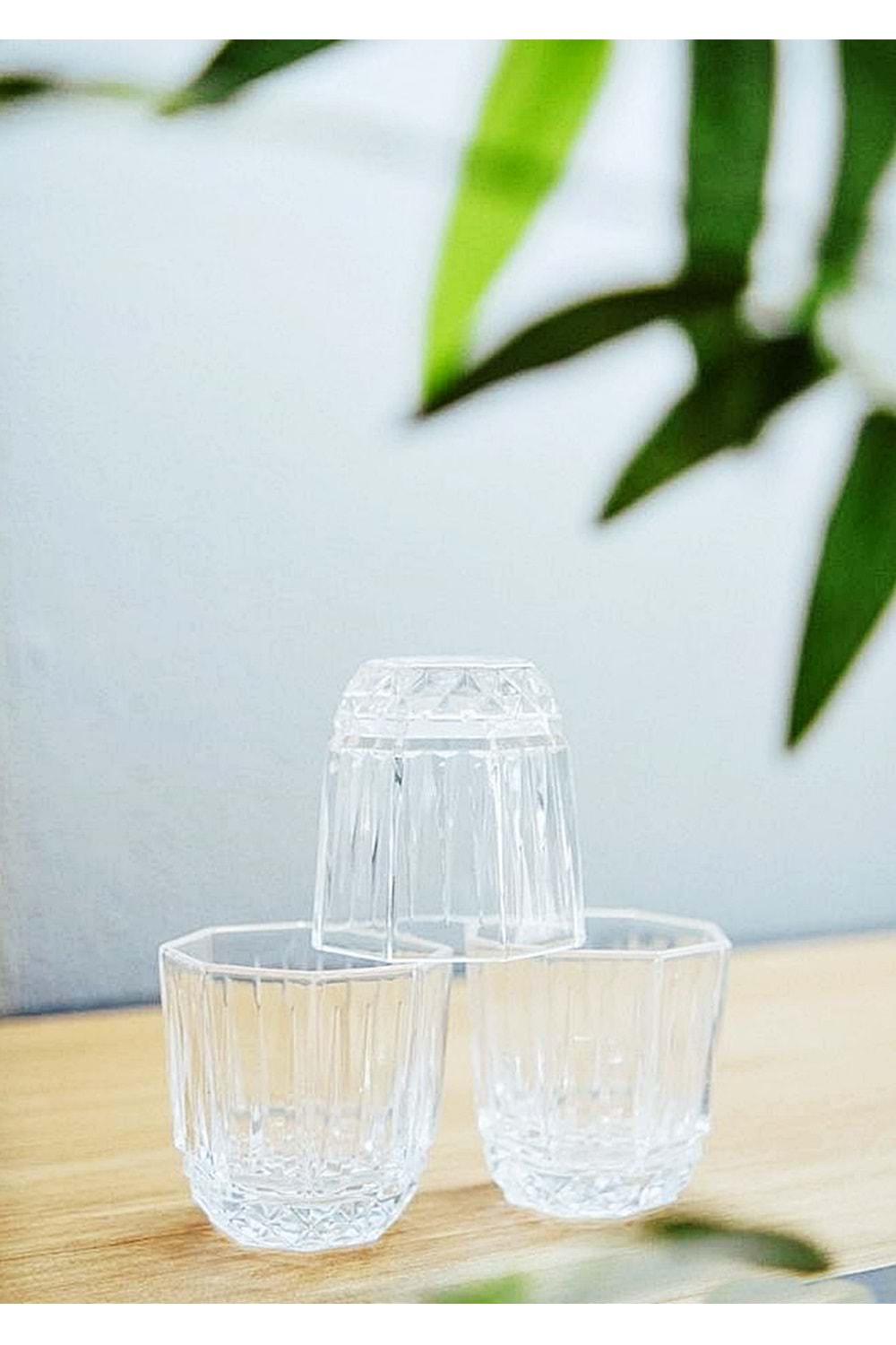 Cam El Yapımı Linea Model Viski Meşrubat Konik Bardak 4'lü Set