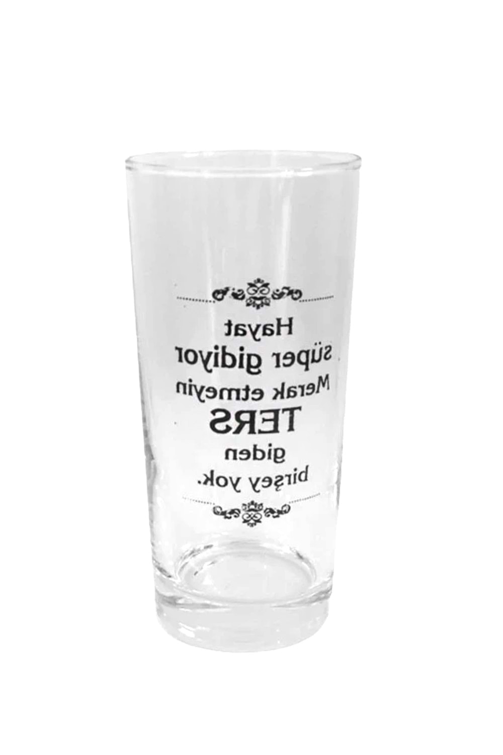 Ters Yazılı Cam Rakı Bardağı 2 Adet Bardak Set Hediyelik
