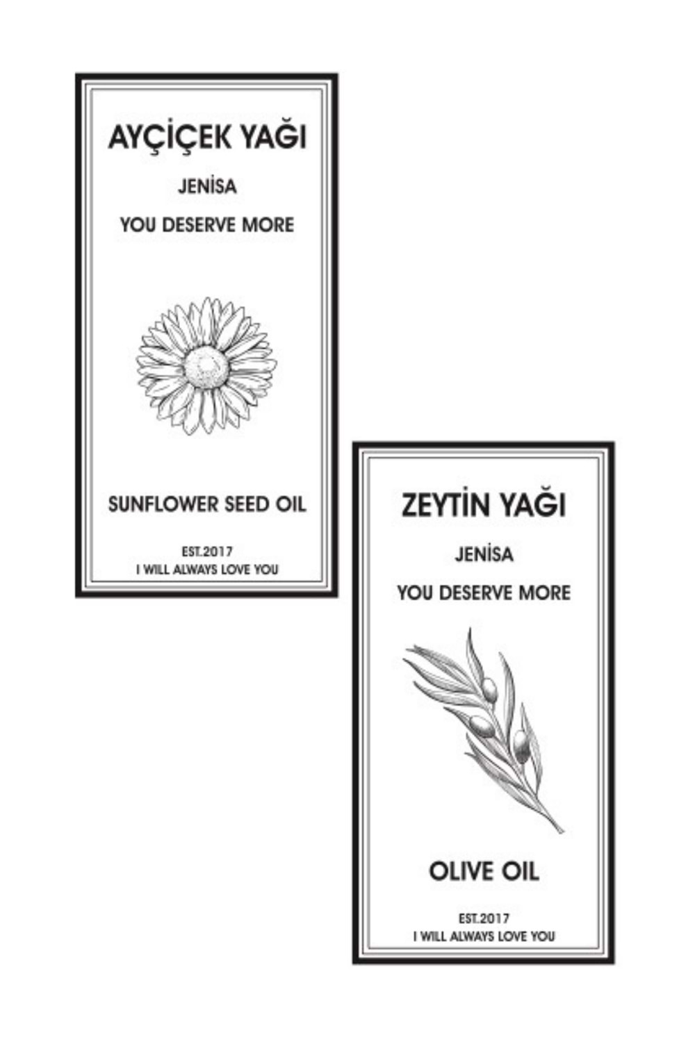 2 Adet Geyik Figür Mantarlı Tıpa ve 2 Adet Yağdanlık Sticker