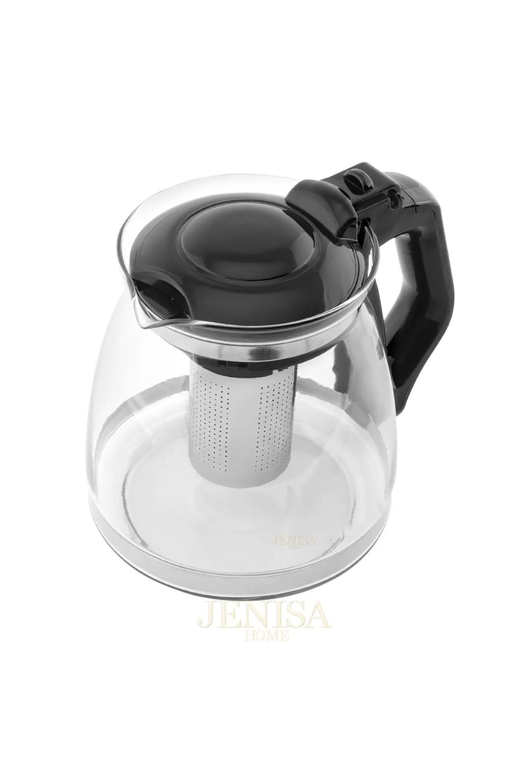 Isıya Dayanıklı Büyük Cam Demlik – 1700 ml Kapasiteli, Çelik Süzgeçli ve Kapaklı Tasarım