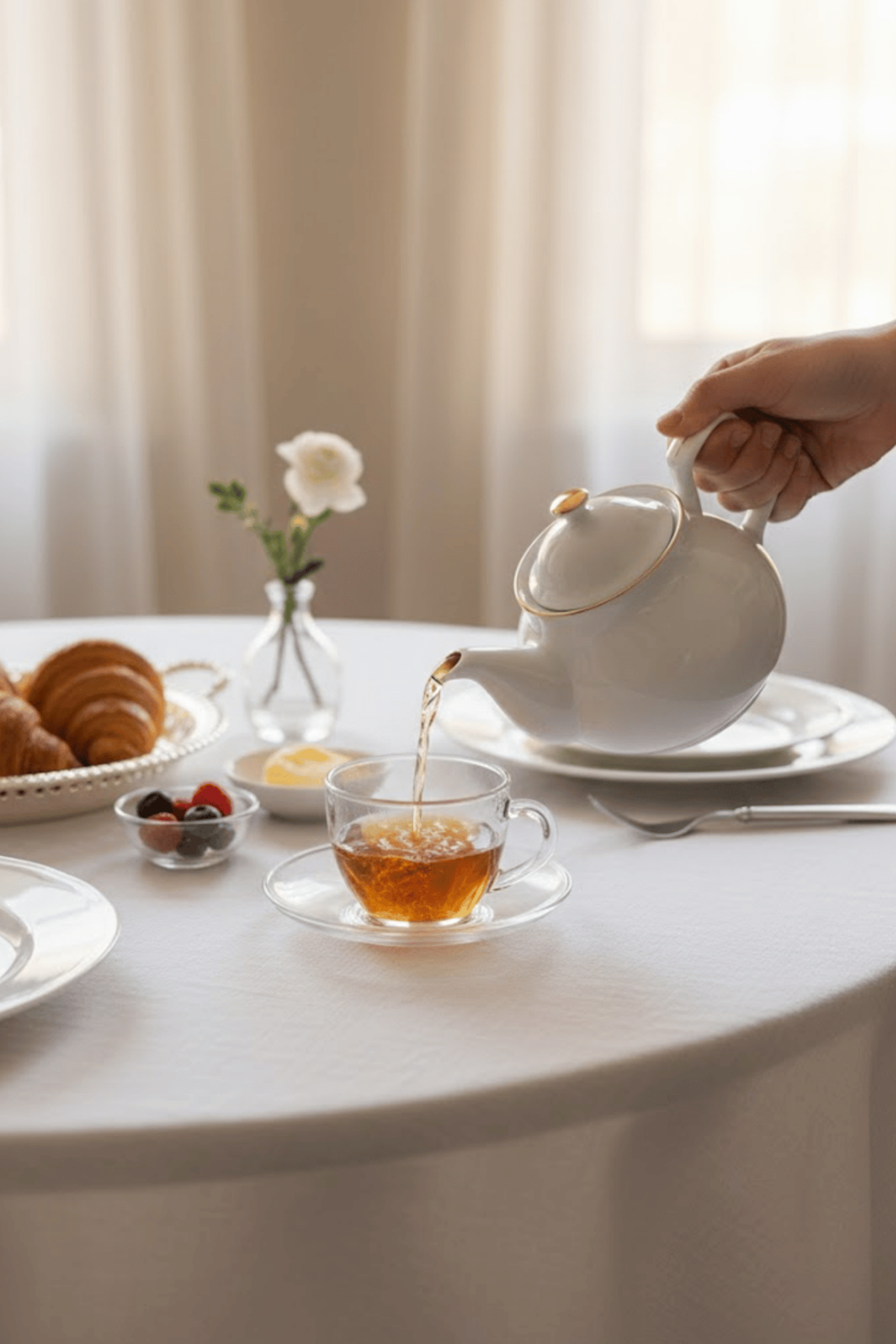 Yaldızlı Porselen Demlik – 650 Ml Sade Üst Demlik