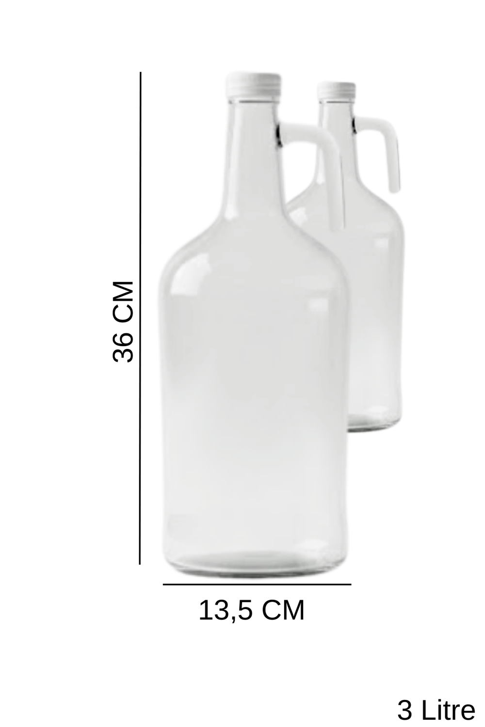 2'li Cam Çamaşır Yumuşatıcı & Sıvı Deterjan Şişesi - 3 Litre Galon Banyo Organizeri