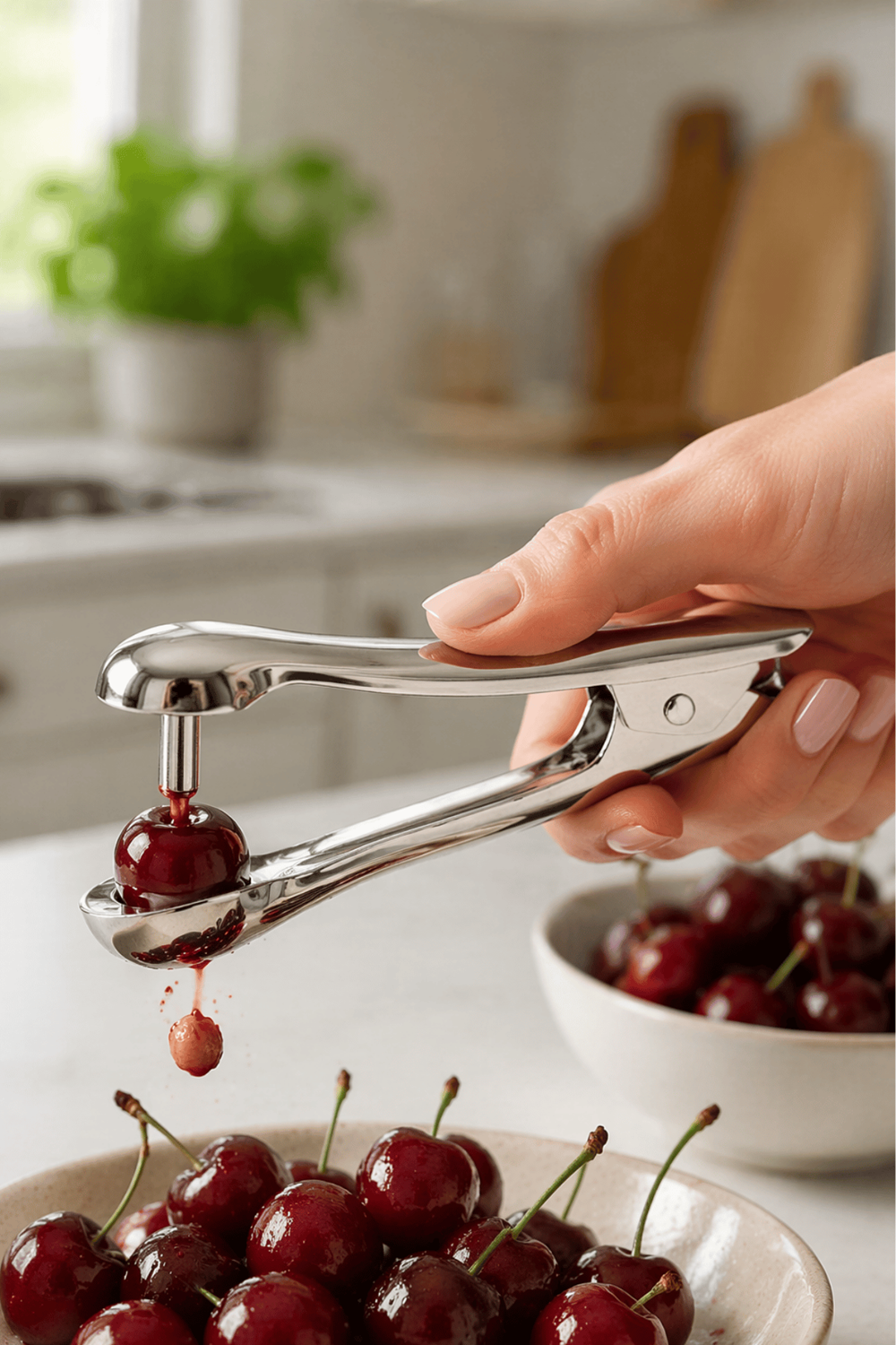 Paslanmaz Çelik Vişne & Kiraz Çekirdek Çıkarıcı – Pratik Meyve Çekirdek Ayıklayıcı Aparat