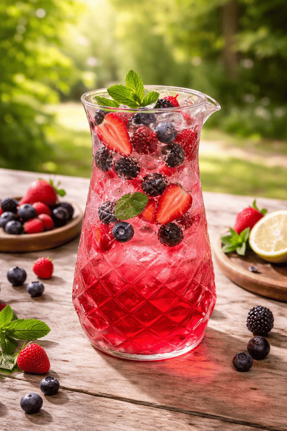 1250 Ml. Desenli İnce El Yapımı Cam Karaf - İris Kokteyl Meşrubat Sunum Servis Sürahi