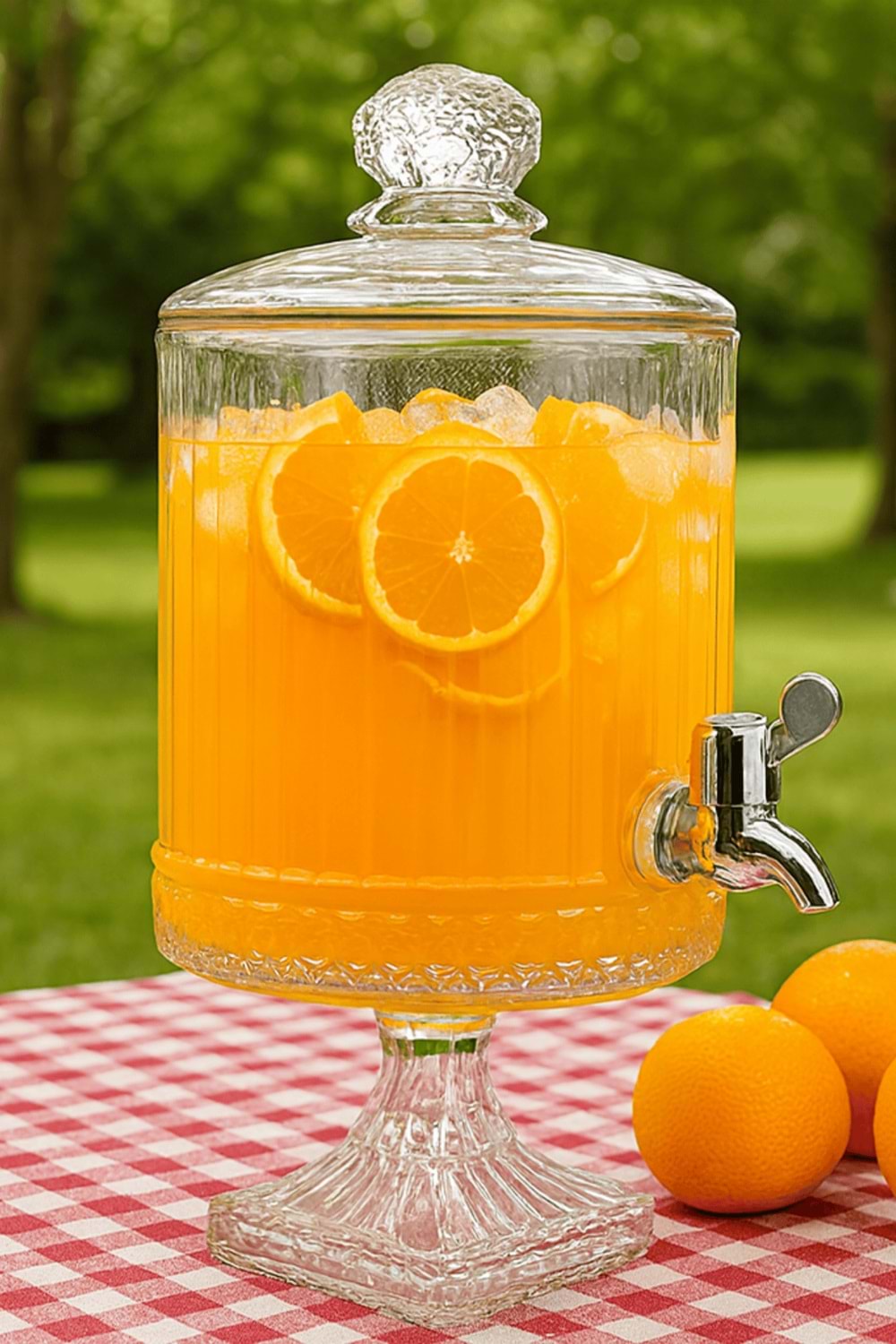 Elysia Cam Ayaklı Sebil 4,5 Lt – Musluklu, Standlı Şerbetlik & İçecek Dispenseri