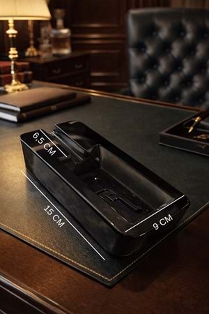 El Yapımı Cam Kabartma Detaylı Füme Puro Küllük - Ağır Cam Tasarım