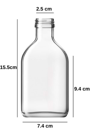 10 Adet Cold Brew Şişesi – 200 ml Yassı Cam Şişe, Plastik Kapaklı, Soğuk Kahve, Sos Yağdanlık Şişesi