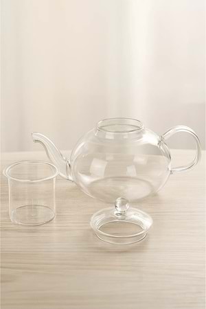 Isıya Dayanıklı Cam Bitki Çayı Demliği – Şeffaf Borosilikat Cam Çaydanlık ve Demlik Seti