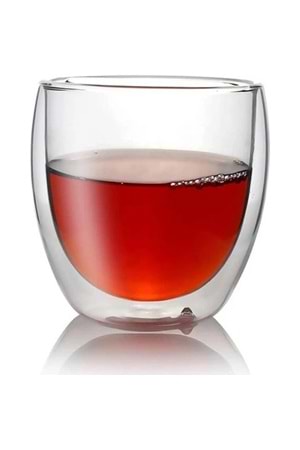 Çift Katman Cam Bardak 250 ml Meşrubat Bardağı ÇKB-250