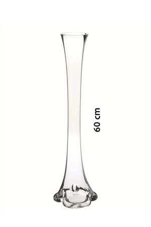 Fil Ayağı Cam Vazo Şeffaf 60 cm