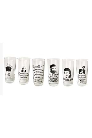 İz Bırakanlar Rakı Bardağı Seti 6 Adet Cam Karışık Rakı Bardakları