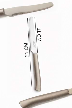 Orijinal İtalyan Tırtıklı Meyve Bıçağı 6’lı Set – Keskin Paslanmaz Çelik - Gri