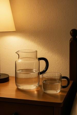 Modern Başucu Sürahisi Bardaklı Sürahi 690 ml
