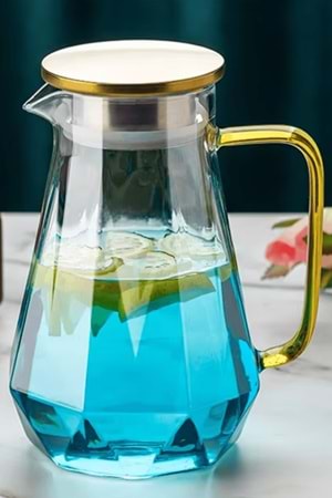 7 Parça Cam Meşrubat Takımı – Süzgeçli Sürahi ve Bardaklar 2 Litre Meşrubat Takımı