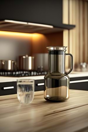 Isıya Dayanıklı Cam Sürahi 1.8 Litre – Füme Renk, Borosilikat, Süzgeçli Kapaklı