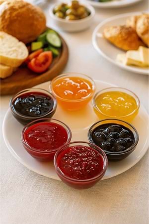 6’lı Şeffaf Cam Reçellik – Kahvaltı Sunum Kasesi - Reçel & Bal Sunumluk