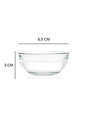 6’lı Şeffaf Cam Reçellik – Kahvaltı Sunum Kasesi - Reçel & Bal Sunumluk