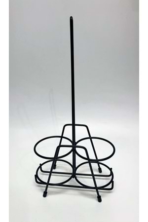 2 Li Metal Siyah Stant Yağdanlık Sosluk