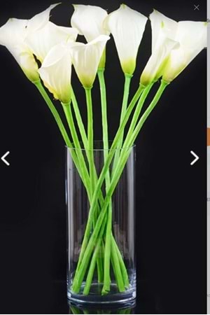 Dekoratif Silindir Cam Bambu Canlı Kuru Çiçek Vazo 10x20 Cm