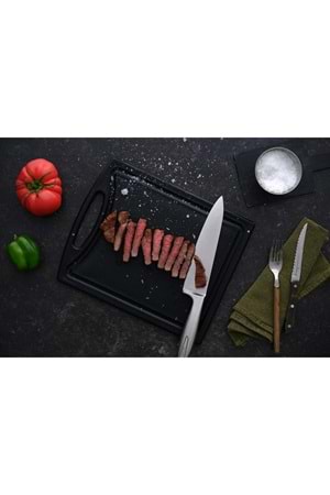 Polietilen Kesme Tahtası Oluklu Tutacaklı 32,5*26,5*1 Cm