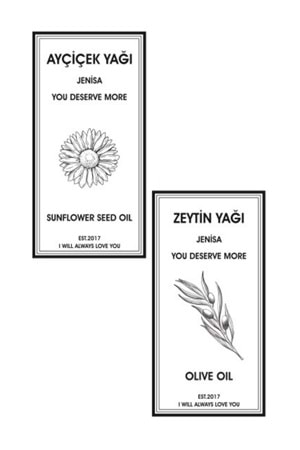 2 Adet Geyik Figür Mantarlı Tıpa ve 2 Adet Yağdanlık Sticker