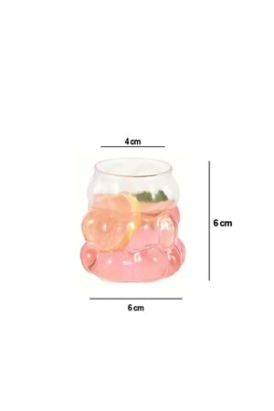 6'lı Boncuk Üzüm Desenli Bubble Cam Kahve Yanı Bardağı – Pinterest Tarzı Bardak 90 ml