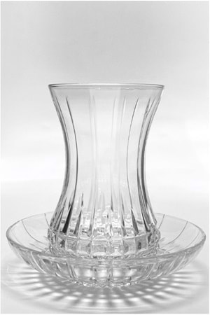 12 Parça Bakara Dekor Kesme Çay Seti - Özel Yapım Çay Bardak Tabak