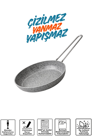 Stone-H 28 cm Çizilmez Yanmaz Yapışmaz Tava