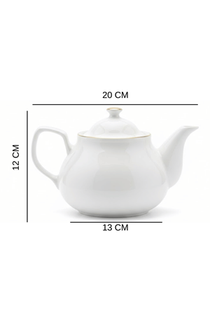 Yaldızlı Porselen Demlik – 650 Ml Sade Üst Demlik