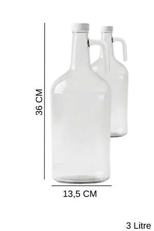 2'li Cam Çamaşır Yumuşatıcı & Sıvı Deterjan Şişesi - 3 Litre Galon Banyo Organizeri