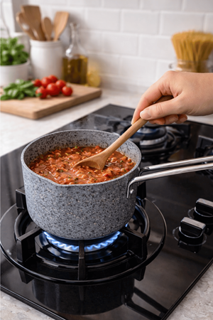 Stone-H 16 cm Çizilmez Yanmaz Yapışmaz Sos Tenceresi - Derin Süt Tenceresi