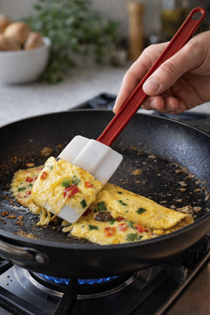 Silikon Spatula Isıya Dayanıklı – Yapışmaz Esnek Pancake Mutfak Aparatı 25 cm