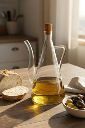 Premium Cam Yağdanlık 500 ML Damlatmaz Zeytinyağı Şişesi