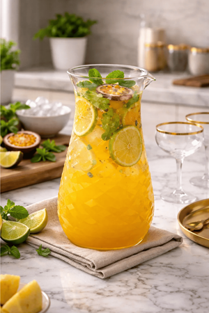 1250 Ml. Desenli İnce El Yapımı Cam Karaf - İris Kokteyl Meşrubat Sunum Servis Sürahi