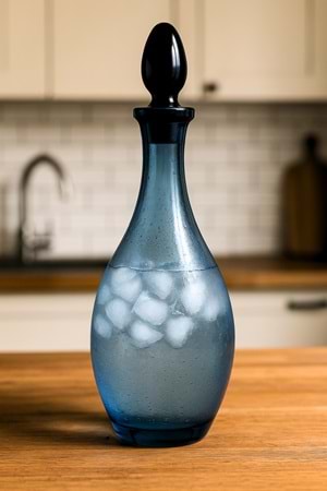 Mavi Cam Kapaklı Sürahi - Mavi Renk Modern Tasarım