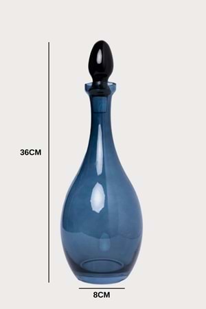 Mavi Cam Kapaklı Sürahi - Mavi Renk Modern Tasarım