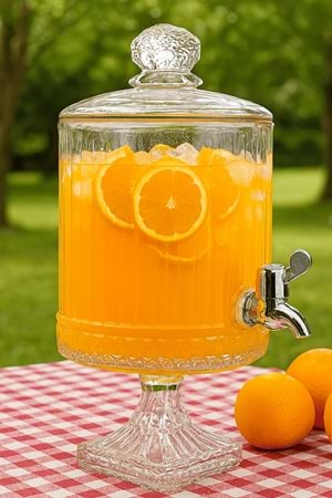 Elysia Cam Ayaklı Sebil 4,5 Lt – Musluklu, Standlı Şerbetlik & İçecek Dispenseri