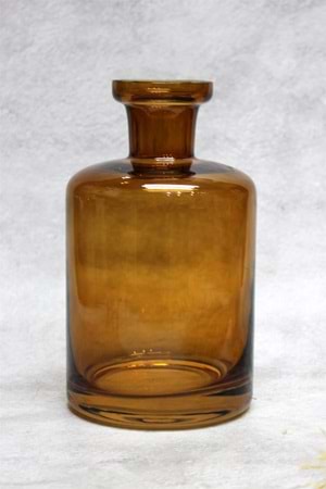 Cam El Yapımı Amber Renkli Vazo