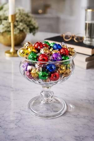 Ayaklı Şeffaf Cam Şekerlik & Lokumluk – Çikolata, Draje ve Şeker Sunum Kasesi