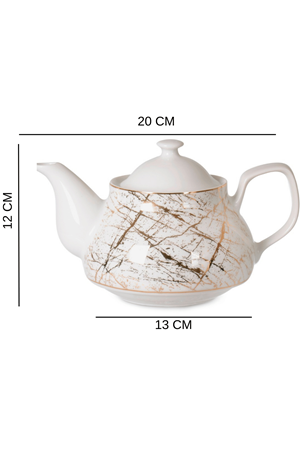 Mermer Desenli Porselen Demlik 750ml