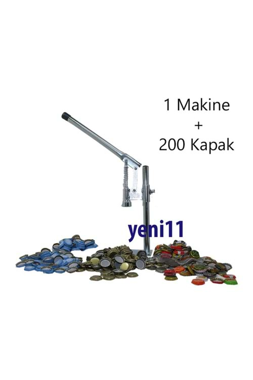 Soda Gazoz Kapağı Kapatma Makinesi + 200 Kapak Şişe Kapatma Aleti