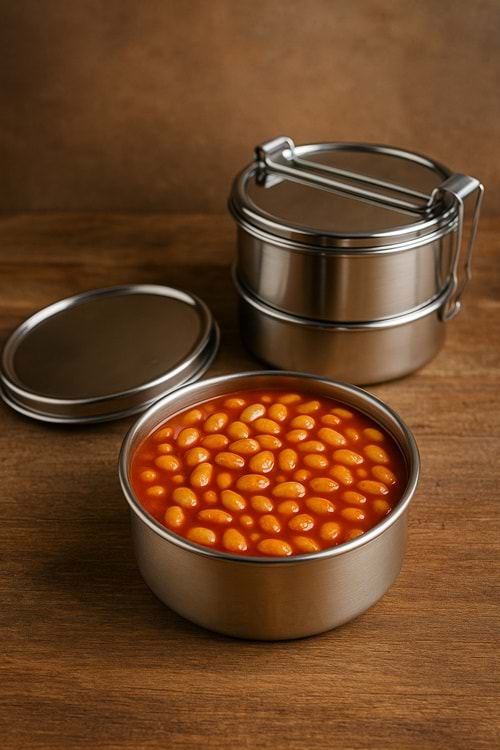 Okul ve Ofis İçin Paslanmaz Çelik LunchBox – 2 Katlı Kilitli Sefertası No:1